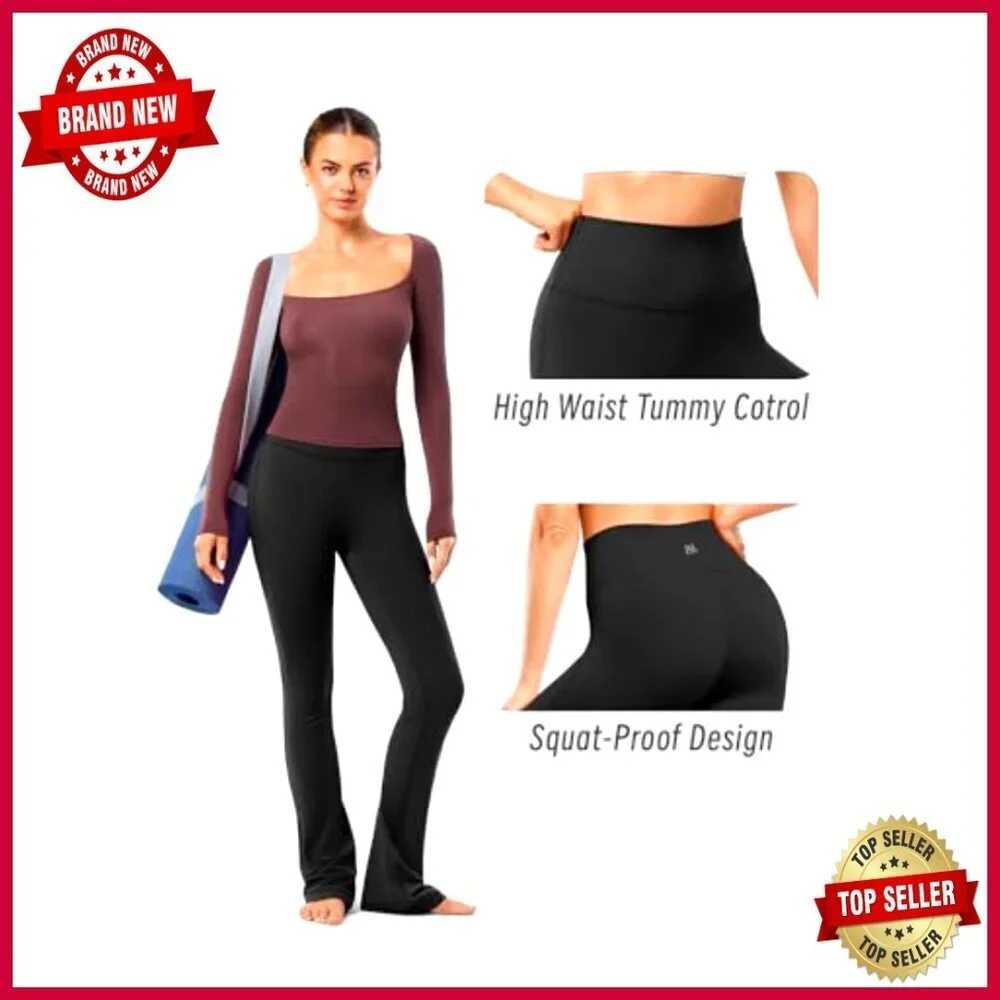 High Waisted Flare Leggings, Bootcut Yoga Pants for Pilates & Casual Wear_4